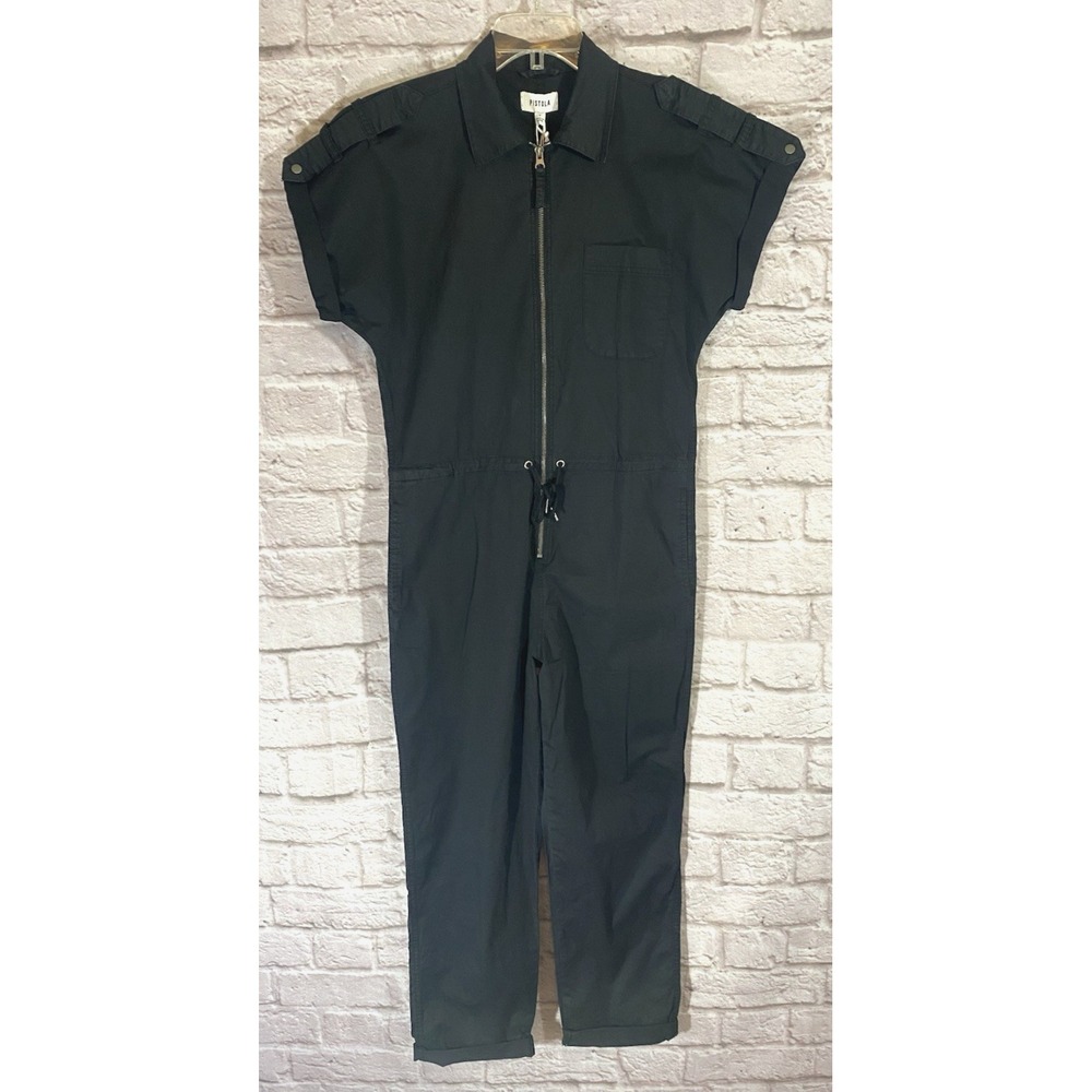 Pistola Jordan Fade to Black  Zip Front Jumpsuit Overalls Size Small NEW
